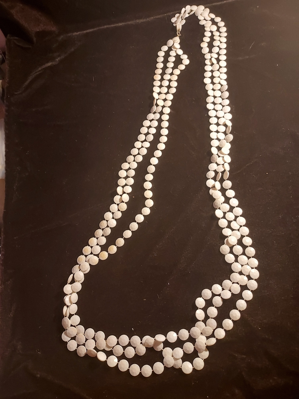 Triple-Strand White Beaded Necklace - Timeless Layered Style